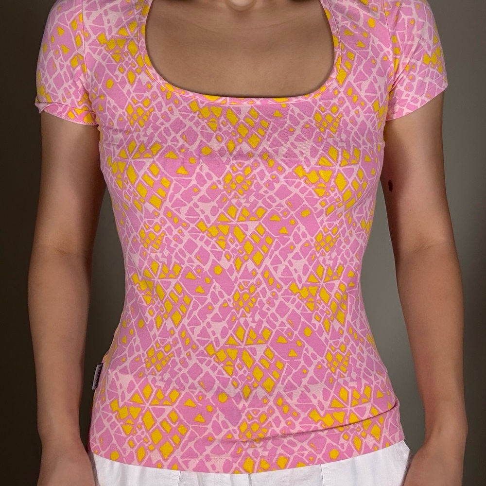 Versace Jeans Collection Gold and Pink Fitted shirt